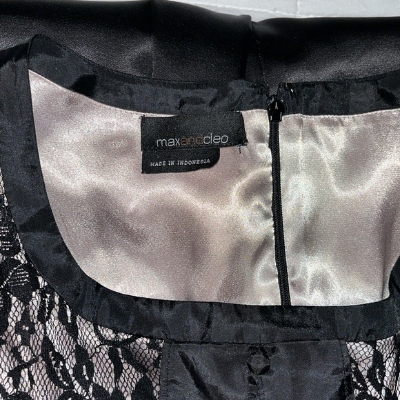 EUC! Max and Cleo size 2 black satin and lace with beautiful button up detail. - Picture 4 of 10